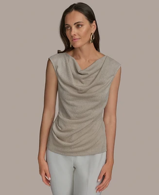 Donna Karan New York Women's Sleeveless Drape Neck Blouse