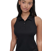 Dkny Sport Women's Court Pique Knit Racerback Polo Tank Top