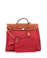 Pre-Owned Hermes Mm Herbag Toile and Leather