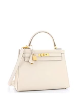 Pre-Owned Hermes Kelly 28 Handbag Light Epsom with Gold Hardware