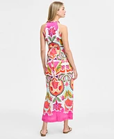Vince Camuto Women's Printed Halter Sleeveless Maxi Dress
