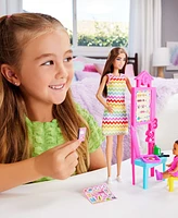 Barbie Teacher Doll with Brunette Fashion Doll, 1 Toddler Doll, & Teaching Accessories