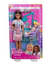 Barbie Dentist Doll with Brunette Fashion Doll, 1 Kid Doll, Medical Doctor Furniture & Accessories