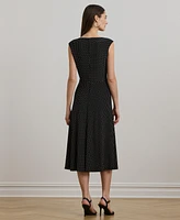 Lauren Ralph Women's Polka-Dot Twist-Front Jersey Dress