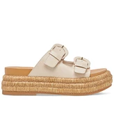 Dolce Vita Women's Witny Double-Buckle Raffia Platform Footbed Sandals