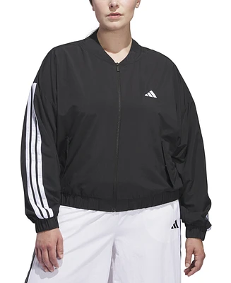 adidas Plus Woven Logo Windbreaker Bomber Jacket