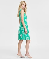 Jones New York Women's Gina V-Neck Trapeze Mini Dress