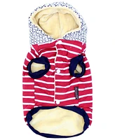 Parisian Pet Striped Pom Pom Red Dog Hoodie