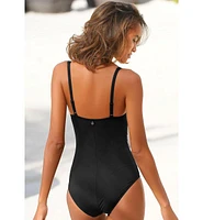 Women's Scalloped Tummy Control One Piece Swimsuit