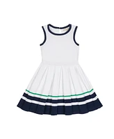 Hope & Henry Girls' Organic Sleeveless Tennis Sweater Dress