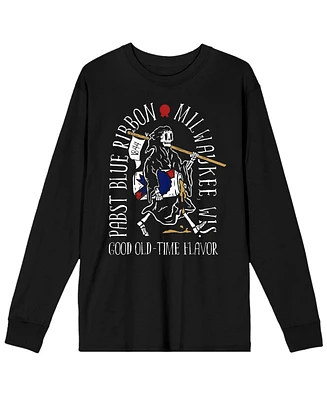 Pabst Blue Ribbon Men's Good Old-Time Flavor Black Long Sleeve