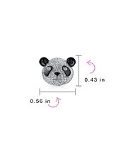 Bling Jewelry Whimsical Cz Stud Earrings: Panda Bear Cubic Zirconia in Sterling Silver