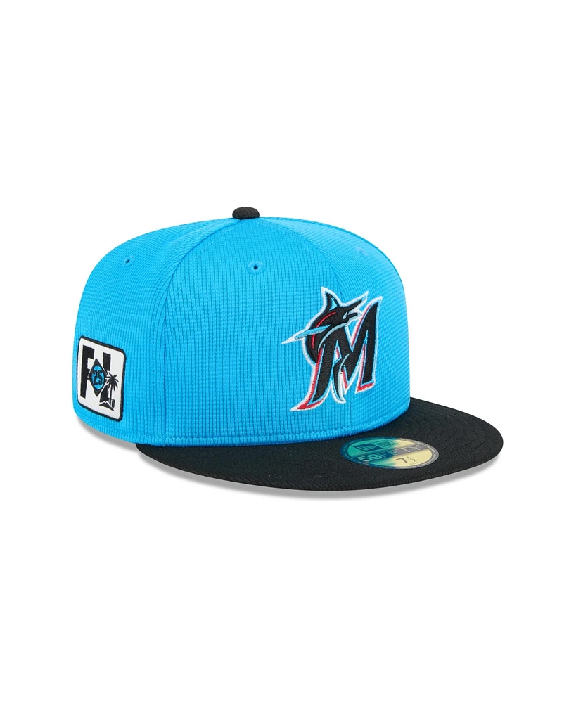 New Era Men's Blue Miami Marlins 2025 Spring Training 59FIFTY Fitted Hat