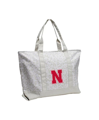 Logo Brands Nebraska Huskers Leopard Pattern Tote