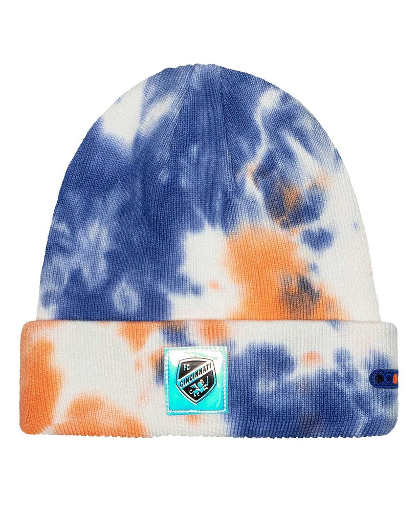 Fan Ink Men's Fc Cincinnati Psychedelic Tie-Dye Cuffed Knit Hat