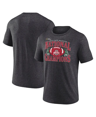 Fanatics Men's Charcoal Ohio State Buckeyes College Football Playoff 2024 National Champions Vintage Tri-Blend T-Shirt