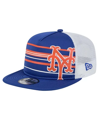 New Era Men's Royal New York Mets 9FIFTY A-Frame Trucker Snapback Hat