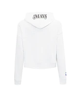 Pro Standard Women's White Dallas Mavericks 2024/25 City Edition Chenille Applique Cropped Pullover Hoodie