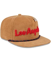 New Era Men's Tan La Clippers Victory Grove Corduroy Sneaker Pin Golfer Snapback Hat