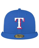 New Era Men's Royal Texas Rangers Team Color 59FIFTY Trucker Fitted Hat