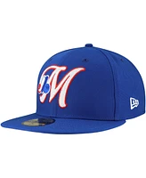 New Era Men's Blue Montreal Expos Cooperstown Collection Duo Logo 2.0 59FIFTY Fitted Hat