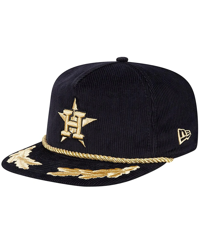 New Era Men's Black Houston Astros Corduroy Filigree Golfer Adjustable Hat