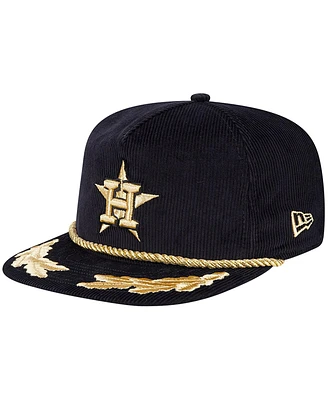 New Era Men's Black Houston Astros Corduroy Filigree Golfer Adjustable Hat