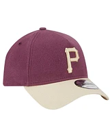 New Era Men's Maroon Pittsburgh Pirates Moleskin A-Frame 9FORTY Adjustable Hat