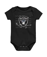 Outerstuff Baby Boys and Girls Las Vegas Raider's Team Starter 3-Pack Bodysuit Set