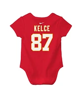 Nike Baby Boys and Girls Travis Kelce Red Kansas City Chiefs Player Name Number Bodysuit