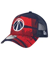 New Era Men's Navy/Red Washington Wizards Tip Off A-Frame Trucker 9FORTY Adjustable Hat