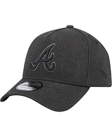 New Era Men's Charcoal Atlanta Braves Logo Essentials 9FORTY A-Frame Adjustable Hat