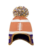 Fanatics Toddler Brown Lsu Tigers Football Head Knit Hat with Pom