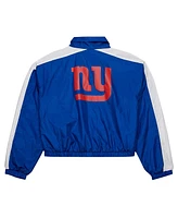 Mitchell & Ness Women's Royal New York Giants Nylon Cropped Full-Zip Jacket