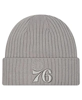 New Era Men's Gray Philadelphia 76ers Color Pack Cuffed Knit Hat