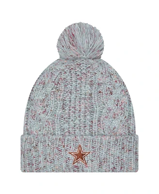 New Era Women's Blue Dallas Cowboys Trendy Tone Cuffed Knit Hat with Pom