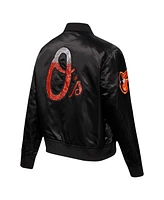 Pro Standard Women's Black Baltimore Orioles Rhinestone Satin Full-Snap Jacket