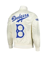 Pro Standard Men's Cream Brooklyn Dodgers Cooperstown Collection Pinstripe Retro Classic Satin Full-Snap Jacket