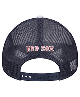 New Era Men's White/Navy Boston Red Sox Spring Training Circle Foam A-Frame 9FORTY Trucker Adjustable Hat