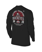 The Victory Men's Black Ohio State Buckeyes College Football Playoff 2024 National Champions Score Long Sleeve T-Shirt