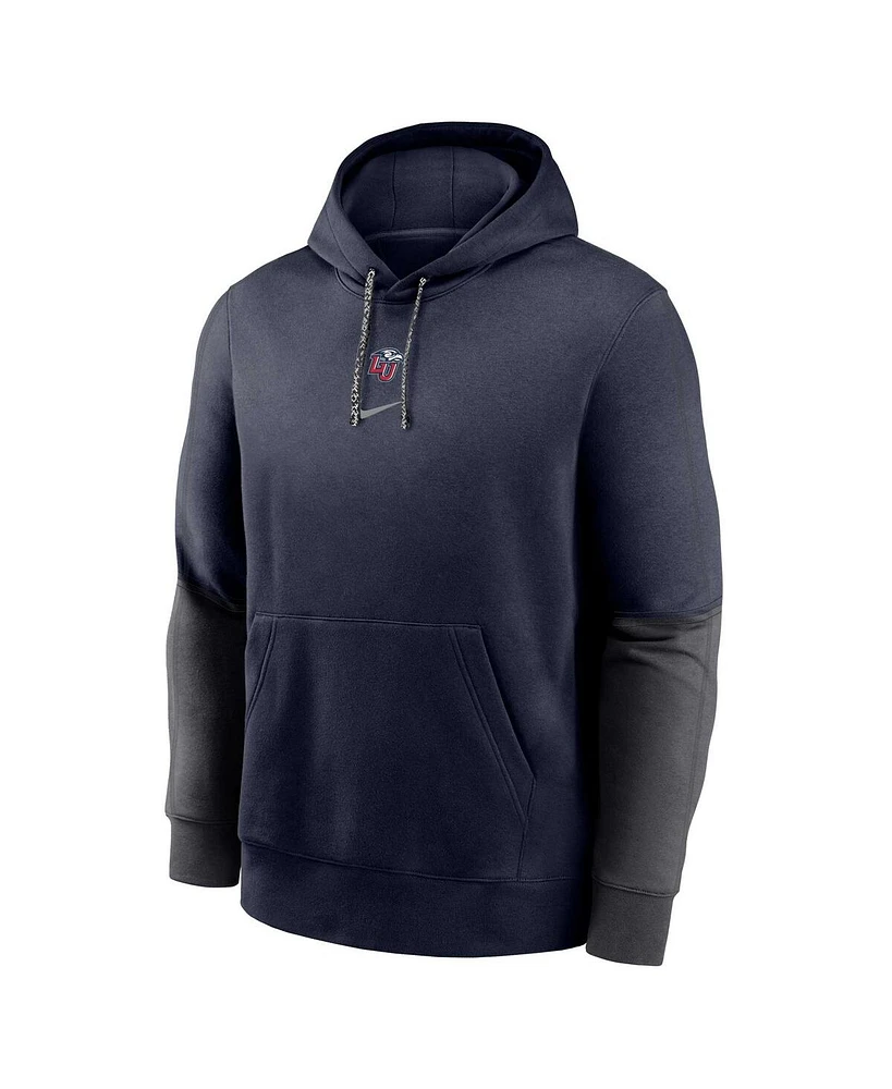 Nike Men's Navy Liberty Flames 2024 Sideline Club Pullover Hoodie