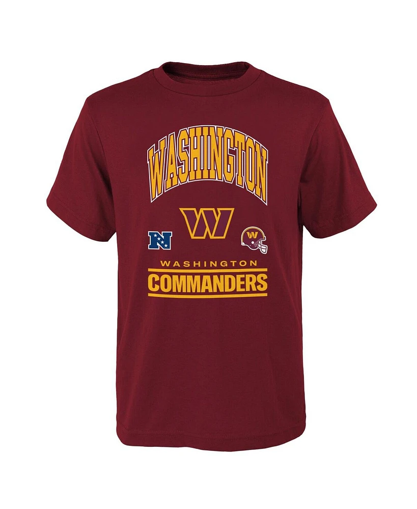 Outerstuff Big Boys and Girls Burgundy Washington Commanders Business T-Shirt