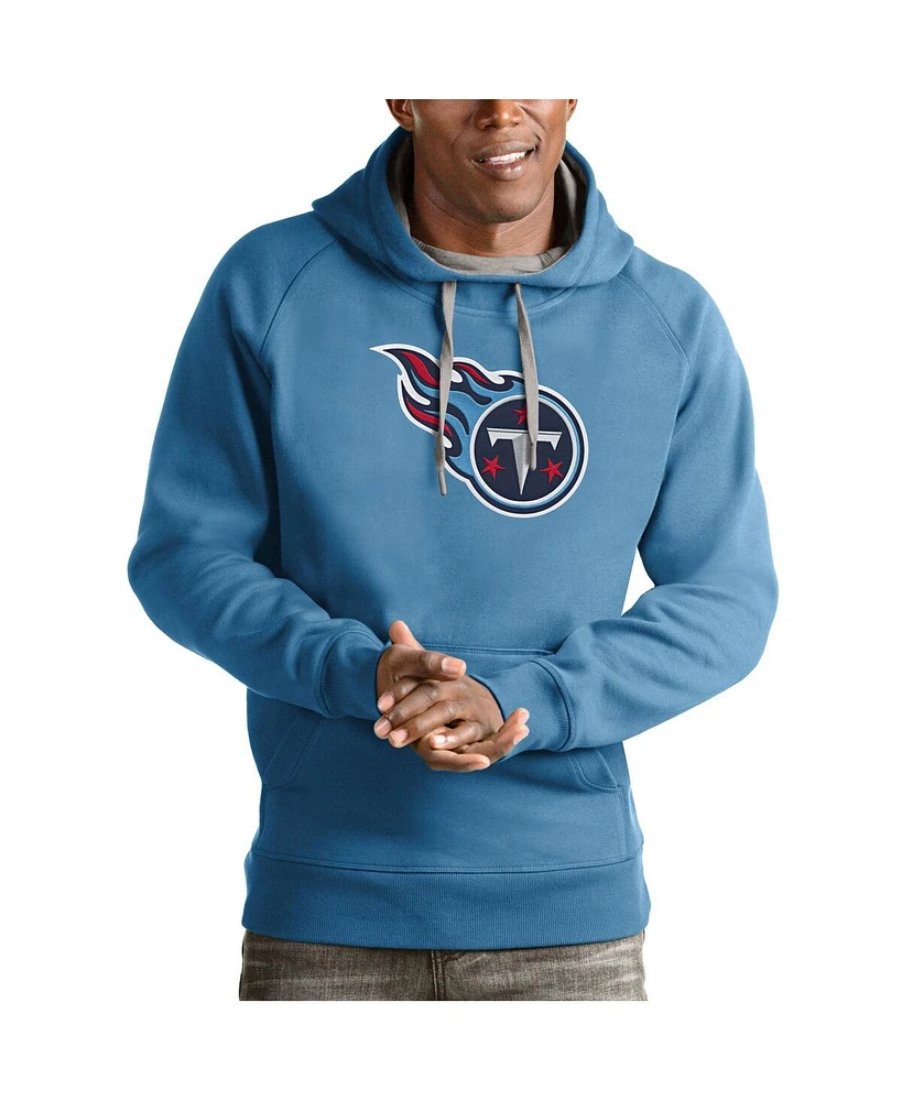 Antigua Men's Light Blue Tennessee Titans Victory Pullover Hoodie