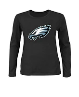 Fanatics Women's Black Philadelphia Eagles Plus Long Sleeve T-Shirt