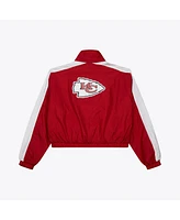 Mitchell & Ness Women's Red Kansas City Chiefs Nylon Cropped Full-Zip Jacket