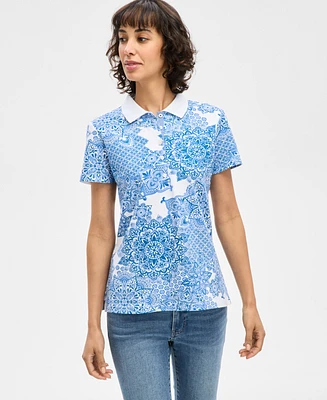 Nautica Jeans Women's Printed Polo Shirt