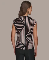 Donna Karan New York Women's Printed High-Neck Blouse