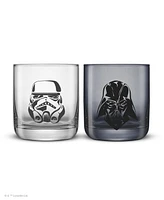 JoyJolt Star Wars Dark Side Monochrome Short Drinking Glasses, Set of 2