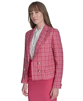 Tommy Hilfiger Women's Double-Breasted Tweed Blazer