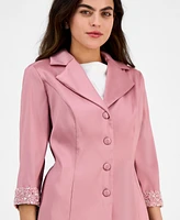Alex Evenings Petite Notched Collar Button-Front Blouse